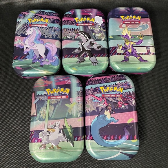 5 EMPTY Pokemon Galar Power E20 H21 Mini Tins with Art Cards *Firm Price* - Picture 1 of 3